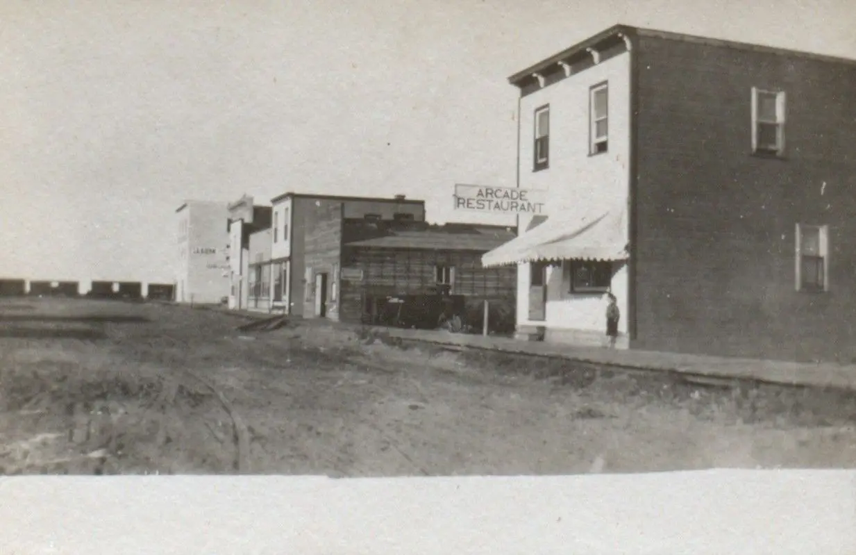 Business district with Arcade Restaurant, Guernsey