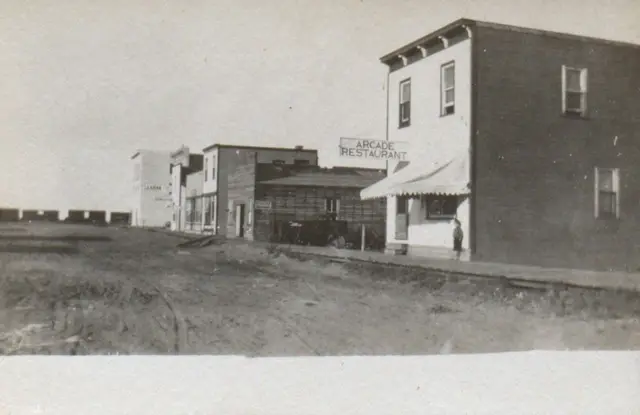 Business district with Arcade Restaurant, Guernsey